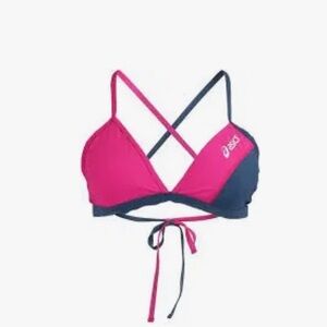 Asics Pink and Navy Reversible Bikini Top